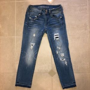 AEO Artist Crop Distressed Jeans